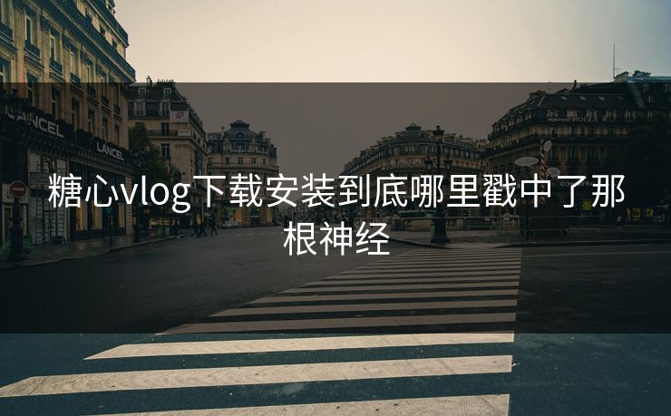 糖心vlog下载安装到底哪里戳中了那根神经