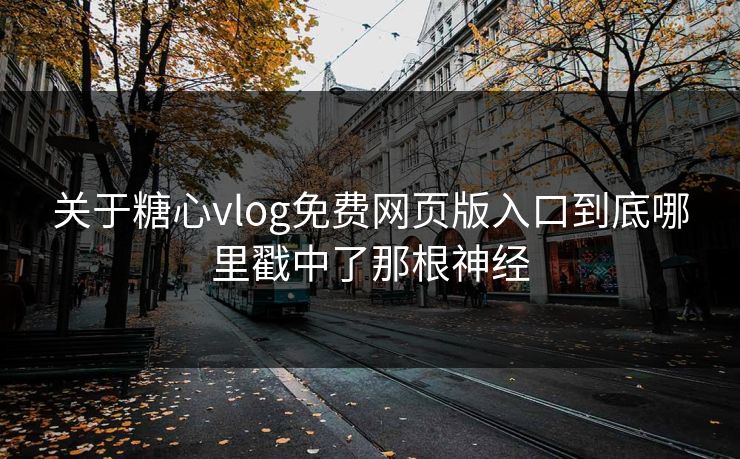 关于糖心vlog免费网页版入口到底哪里戳中了那根神经