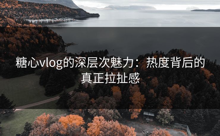 糖心vlog的深层次魅力:热度背后的真正拉扯感 糖心vlog的深层次魅力:热度背后的真正拉扯感